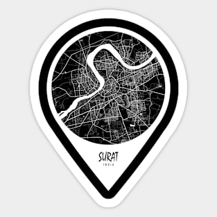 Surat, Gujarat, India City Map - Travel Pin Sticker